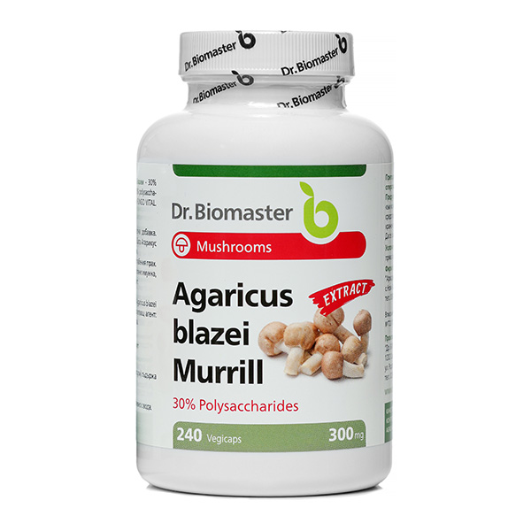 Агарикус капсули – екстракт (30% полизахариди) - 240 капс. - Dr. Biomaster