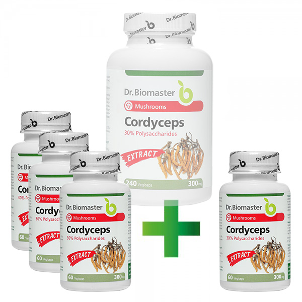 КОРДИЦЕПС (Cordyceps sinensis) – екстракт от лекарствена гъба с 30% полизахариди, 240 капсули / 300 mg