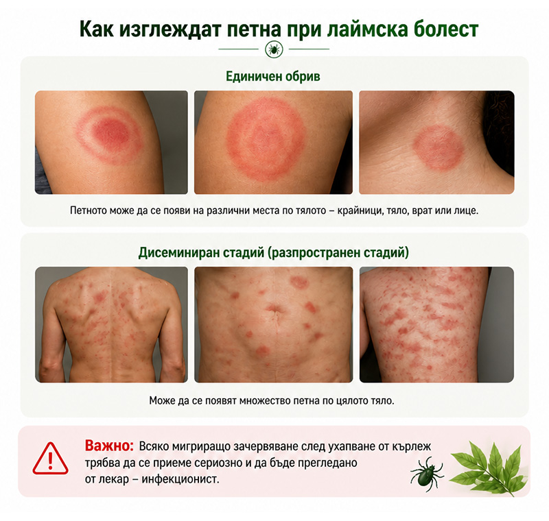 Как изглеждат петната при лаймска борелиоза?