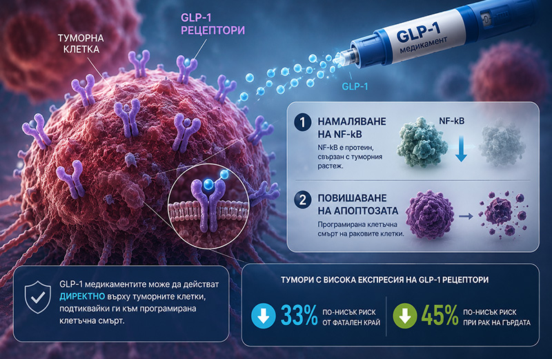 Туморите имат GLP-1 рецептори