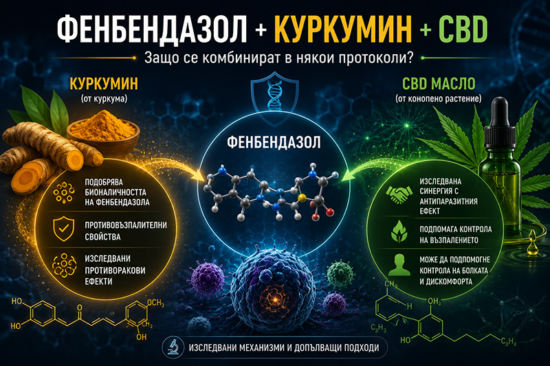 Защо добавки като CBD масло и куркумин се приемат заедно с фенбендазол?