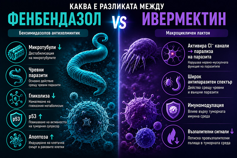 Какво е разликата между фенбендазол и Ивермектин?