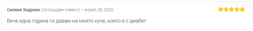 Мнение от Силвия Хадриан за продукт с лекарствени гъби Диафунги на Dr. Biomaster при куче с диабет