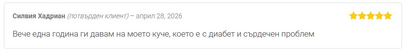 Мнение от Силвия Хадриан за лечебна гъба Рейши екстракт на Dr. Biomaster при куче с диабет и сърдечен проблем